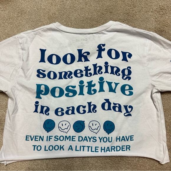 On Fire Positive Vibes Crop T shirt size M - Picture 6 of 10